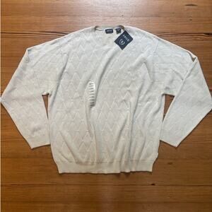 NWT IZOD light beige argyle crew sweater SIZE XL